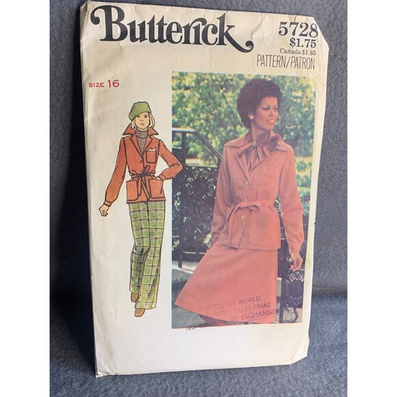 Butterick Misses Jacket Skirt Pants Sewing Pattern Sz16 5728 - Uncut - Picture 4 of 4